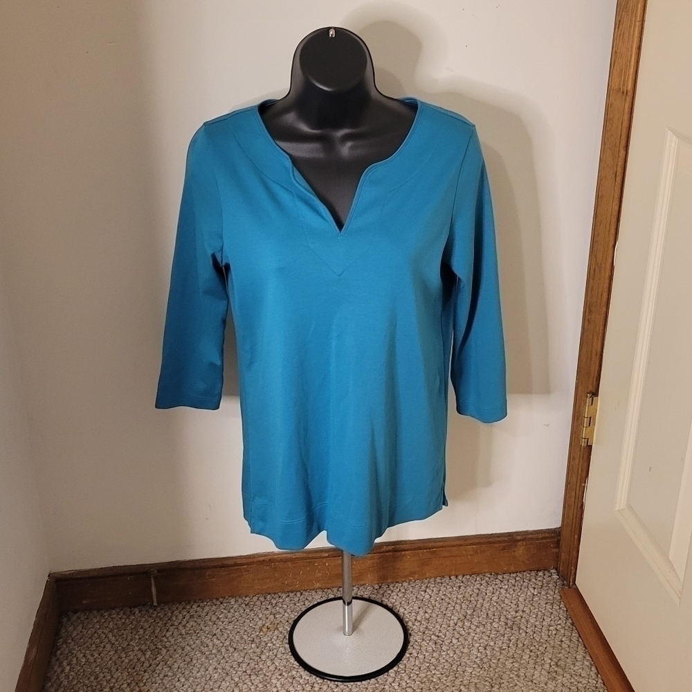 𝅺L.L. Bean Women's Blue Supima Tunic - Size (XS) - Excellent Condition